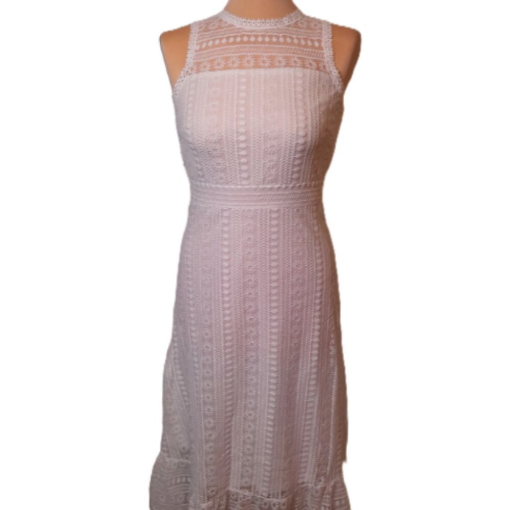 White Lace Summer dress NWOT Miami size Small sleeveless special occasion party